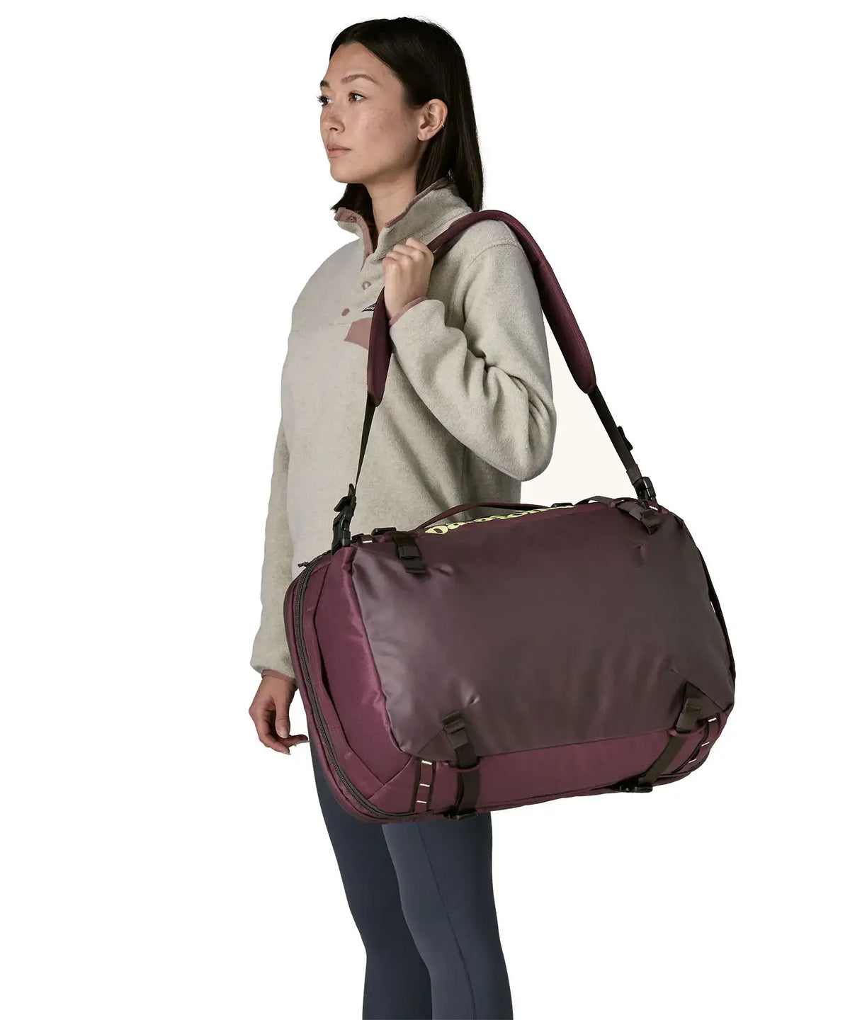 Patagonia Black Hole MLC Pack 45L in Berry Fig — lifestyle 2