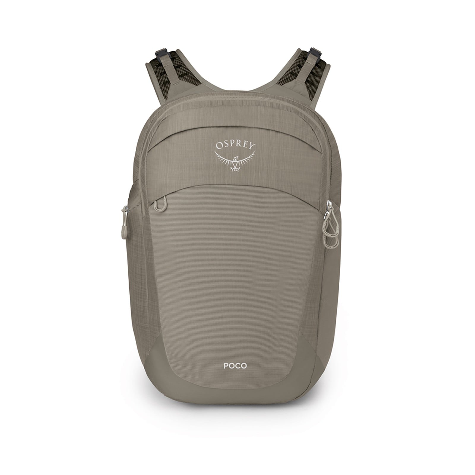 Osprey Poco Changing Backpack 26L in Tan Concrete — front view