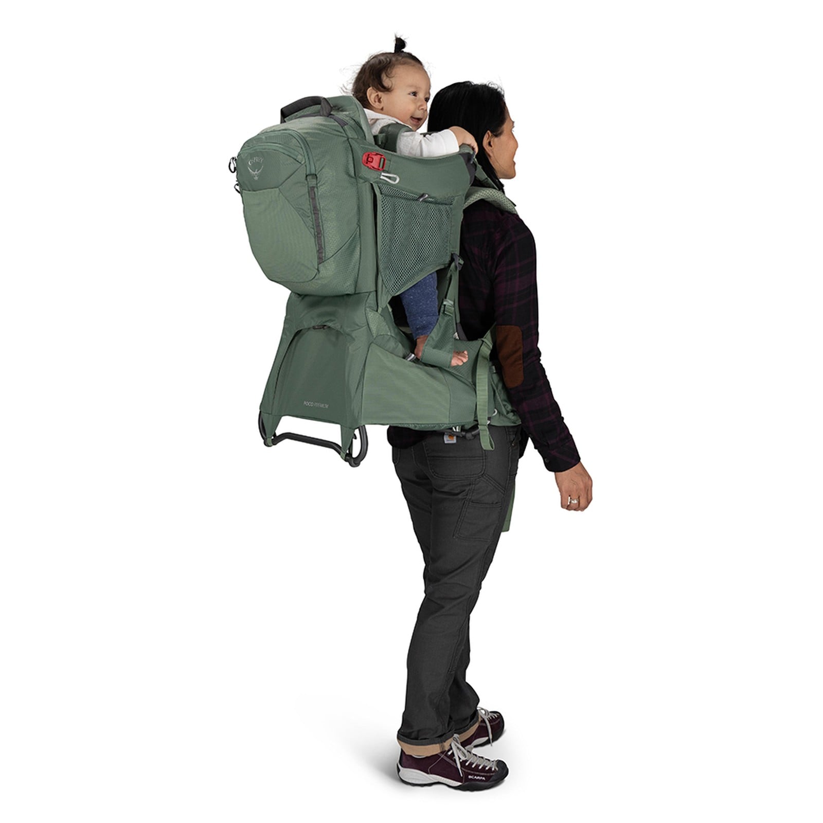 Osprey Poco Premium Child Carrier 36L in Koseret Green — lifestyle 2