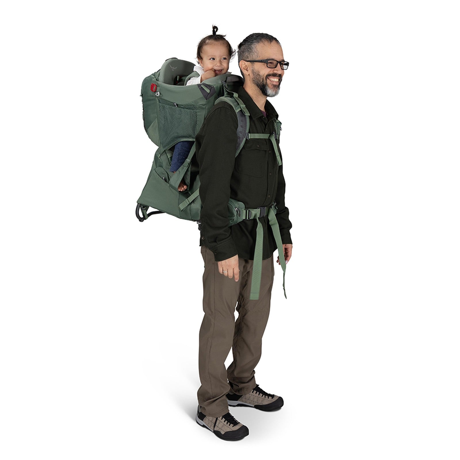 Osprey Poco Premium Child Carrier 36L in Koseret Green — lifestyle 3