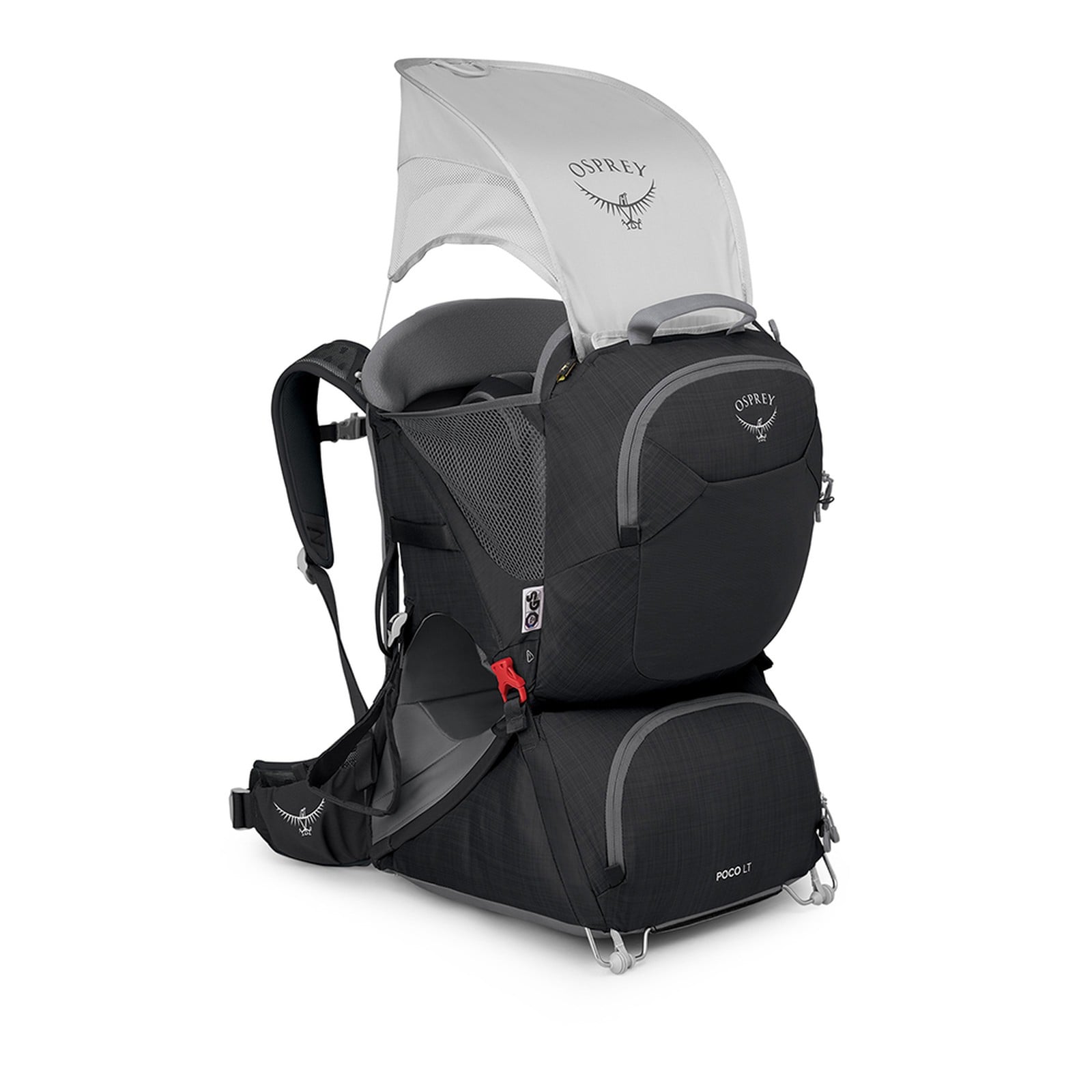 Osprey Poco LT Child Carrier 25L in Black — angle view 6