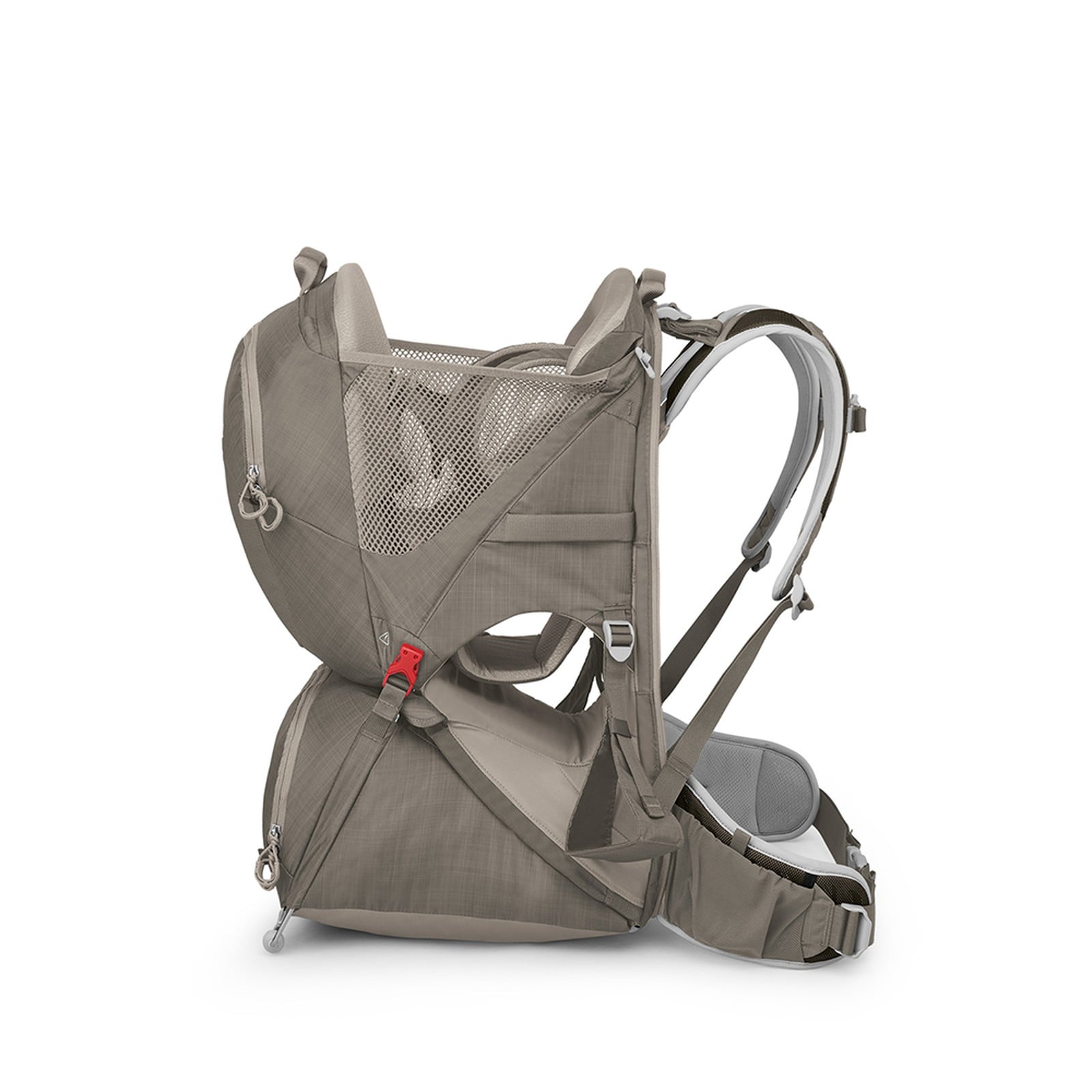 Osprey Poco LT Child Carrier 25L in Tan Concrete — angle view 4