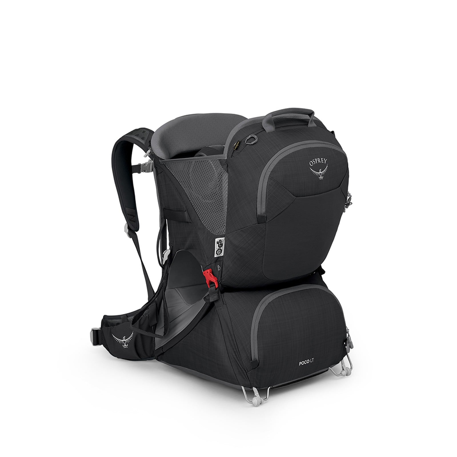 Osprey Poco LT Child Carrier 25L in Black — angle view 2