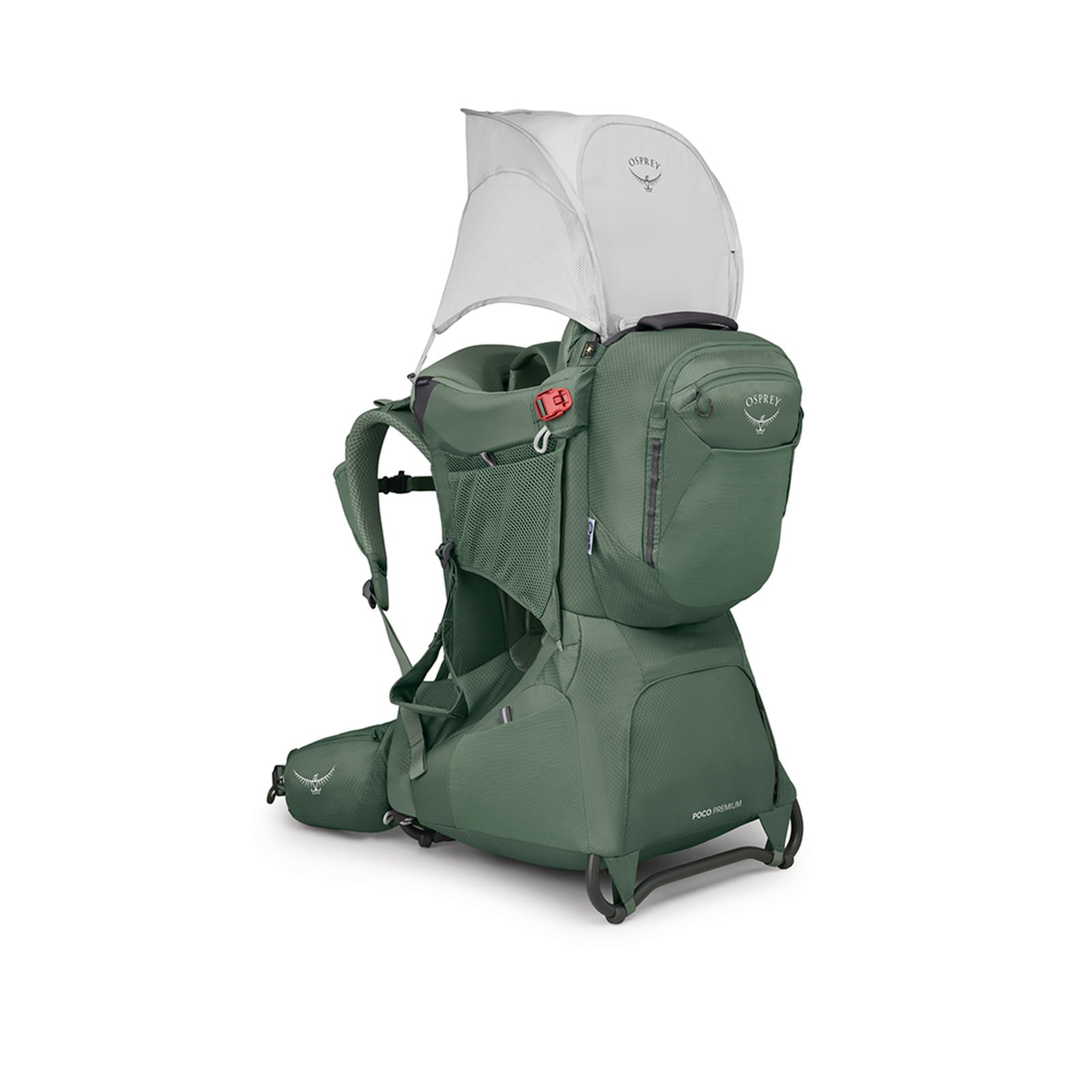 Osprey Poco Premium Child Carrier 36L in Koseret Green — angle view 5