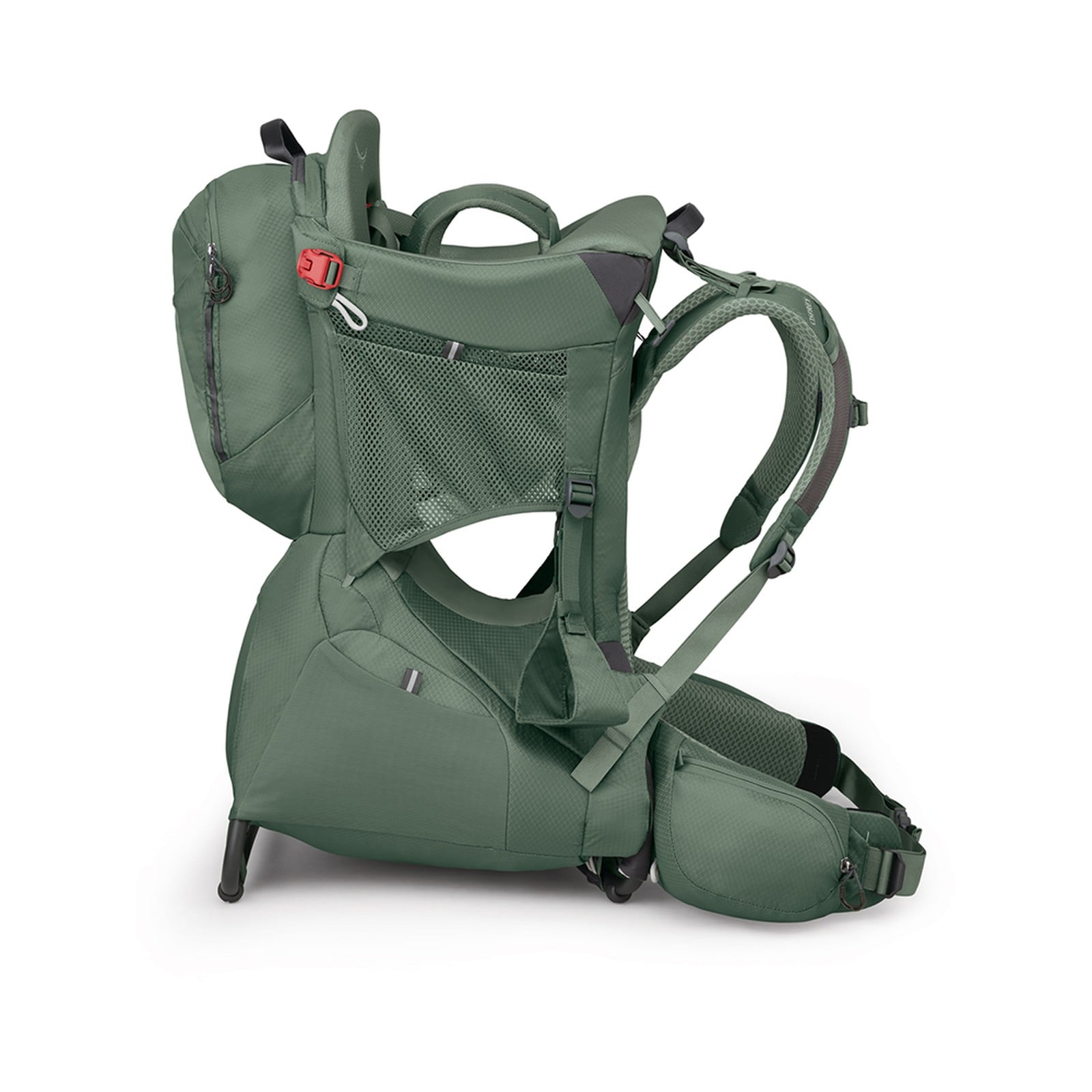 Osprey Poco Premium Child Carrier 36L in Koseret Green — angle view 3
