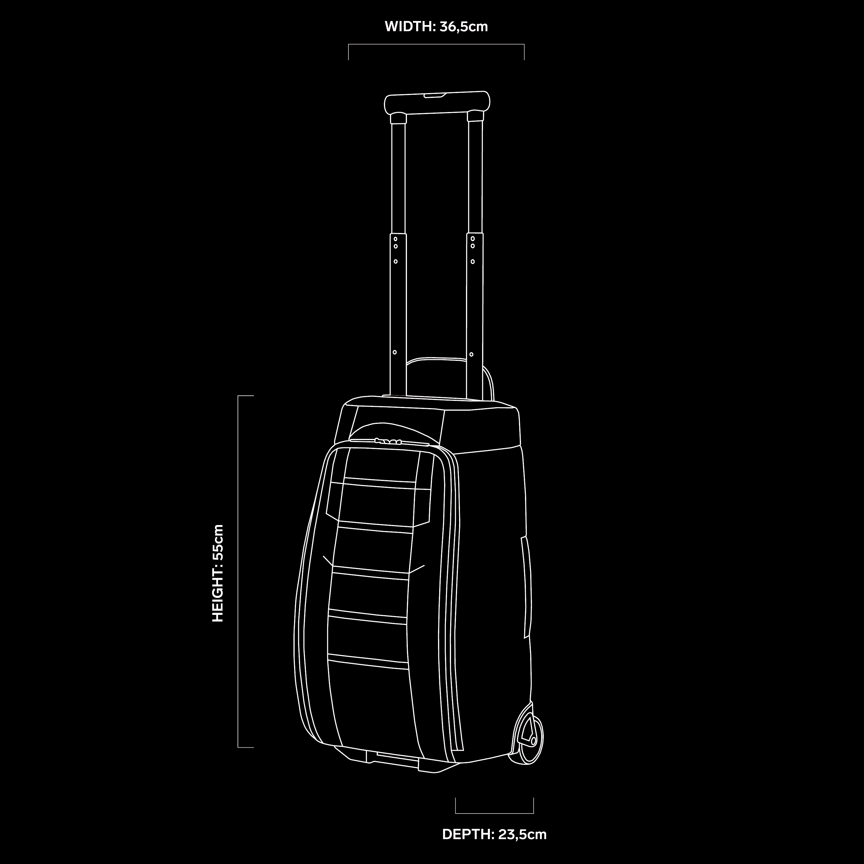 Db Journey Hugger Roller Bag Carry-on 40L — size guide 2