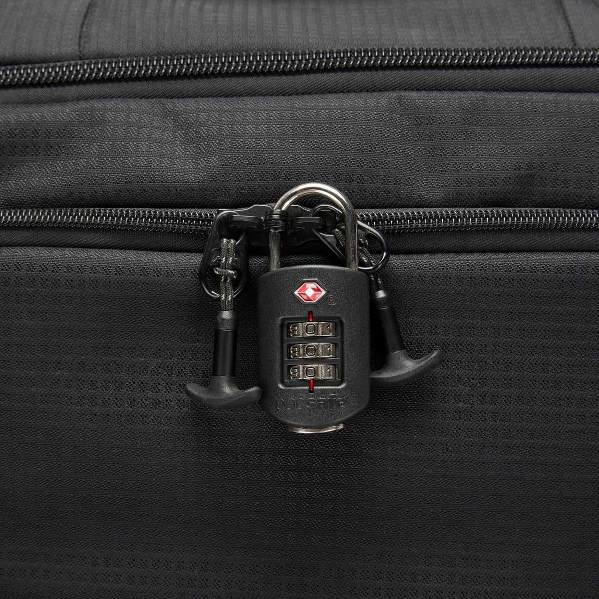 Pacsafe Prosafe® 1000 Combination Lock with Steel Cable in Black — detail view