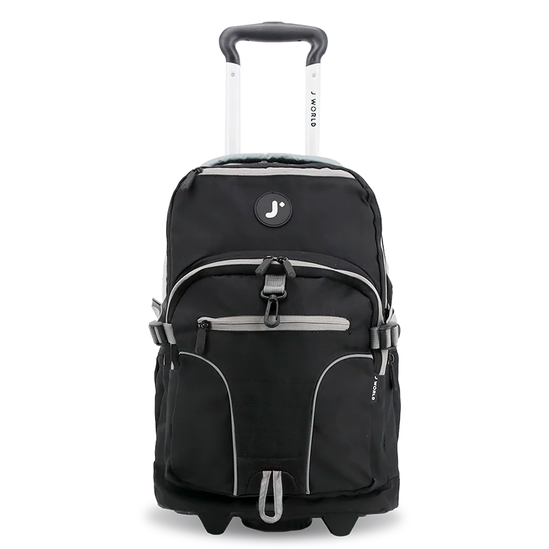 J World Lunar Multi-Purpose Laptop Rolling Backpack (19.5 Inch) in Black — front view # color_Black