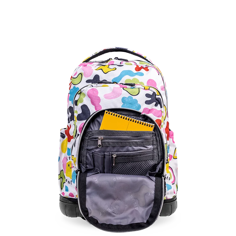 J World Lollipop Kids Rolling Backpack With Lunch Bag (16 Inch) in Kiddo — detail view # color_Kiddo