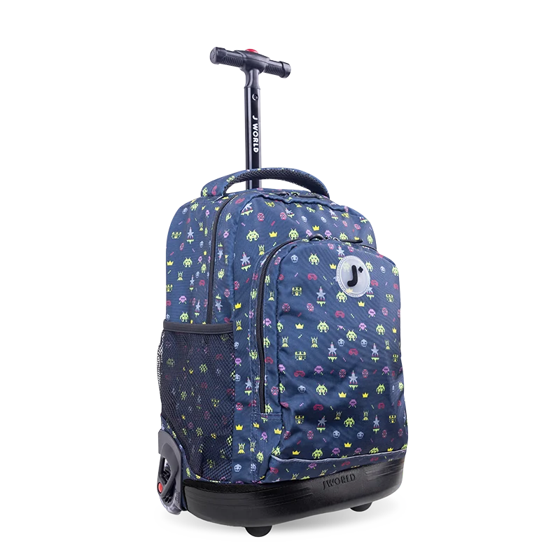 J World Sunny Rolling Backpack (17 Inch) in Game — angle view 2 # color_Game
