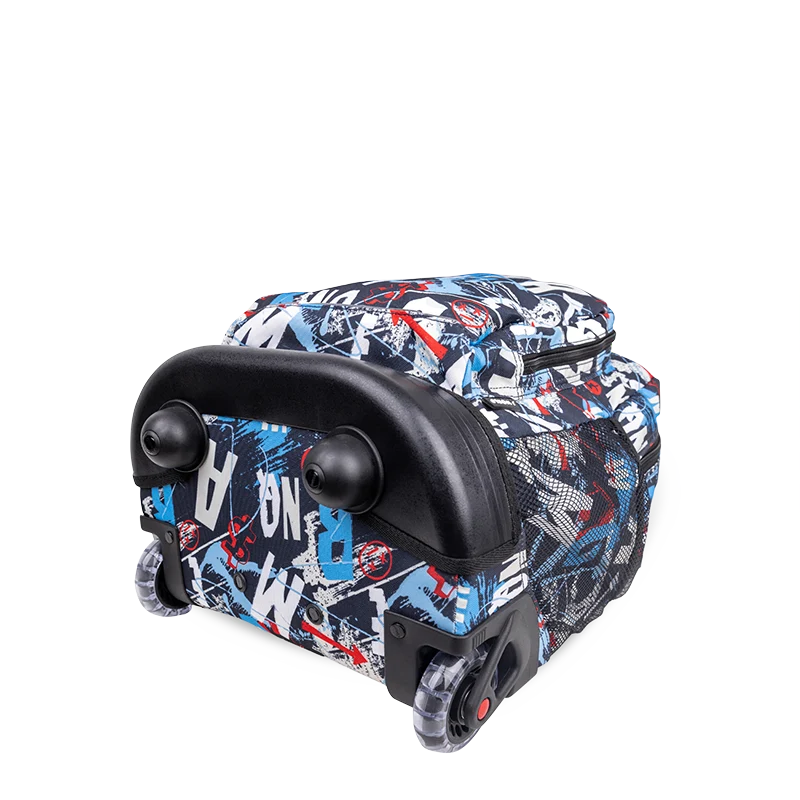 J World Sunny Rolling Backpack (17 Inch) in Graffiti — angle view 3 # color_Graffiti