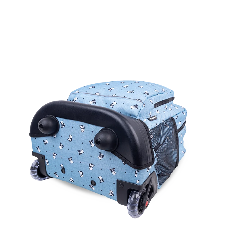 J World Sunny Rolling Backpack (17 Inch) in Panda — angle view 3 # color_Panda