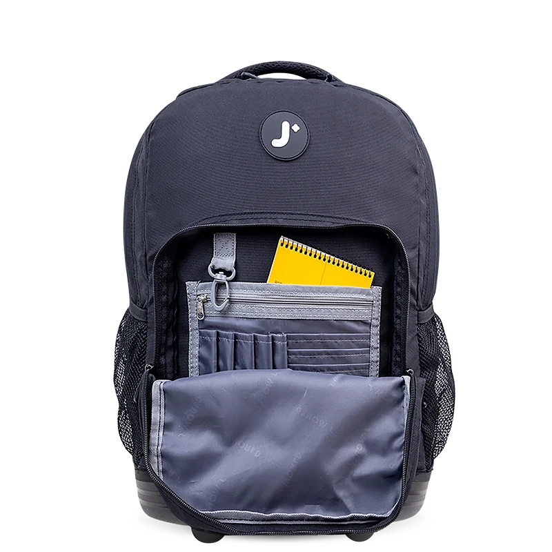 J World Sunrise Rolling Backpack (18 Inch) in Black — detail view # color_Black