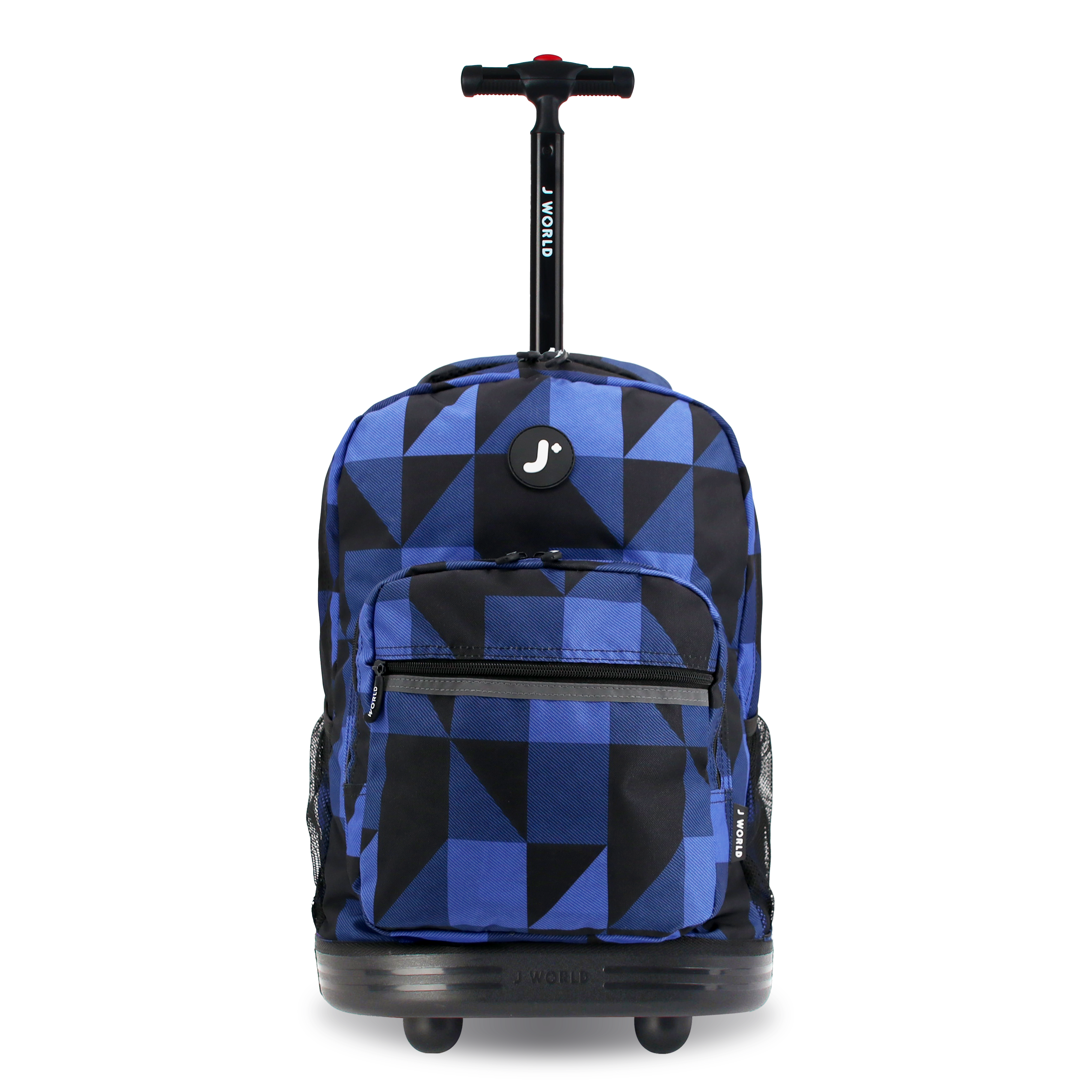 J World Sunrise Rolling Backpack (18 Inch) in Block Navy — front view # color_Block Navy