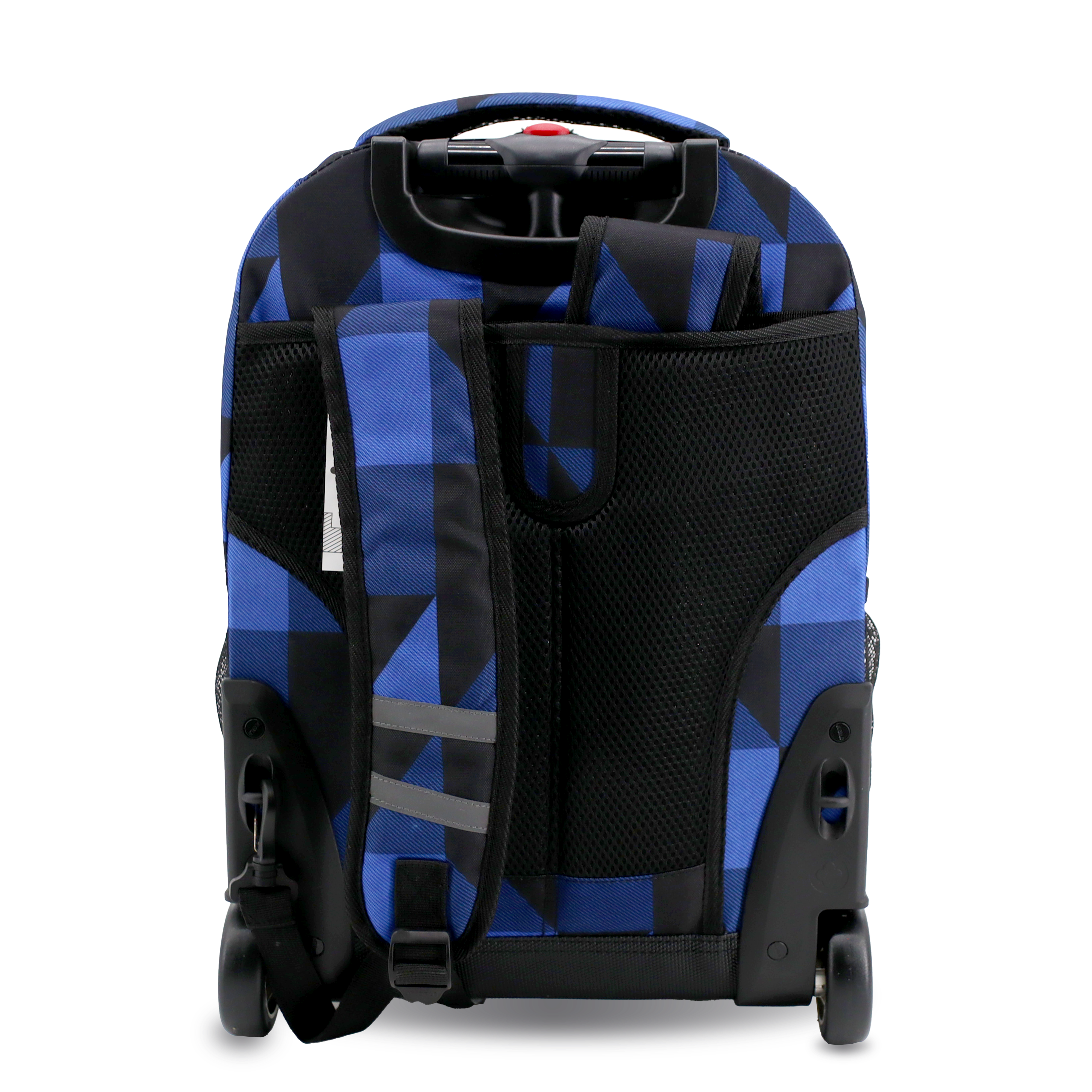 J World Sunrise Rolling Backpack (18 Inch) in Block Navy — back view # color_Block Navy