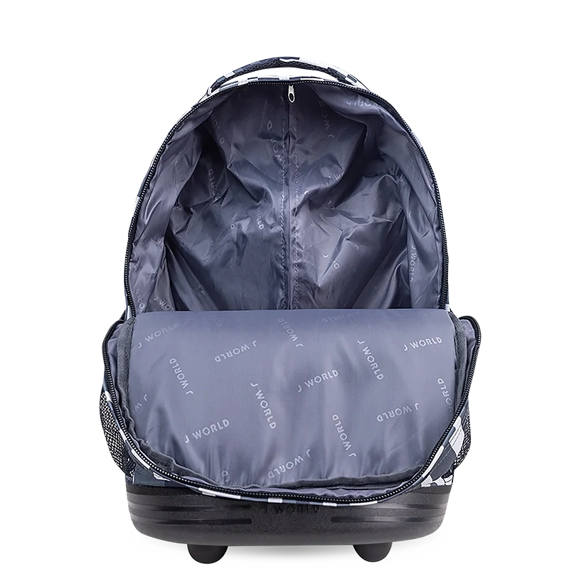 J World Sunrise Rolling Backpack (18 Inch) in Camo — interior view # color_Camo