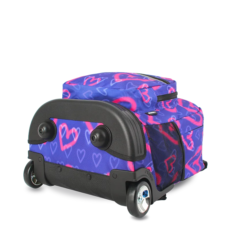J World Sunrise Rolling Backpack (18 Inch) in Heart Spray — angle view 3 # color_Heart Spray