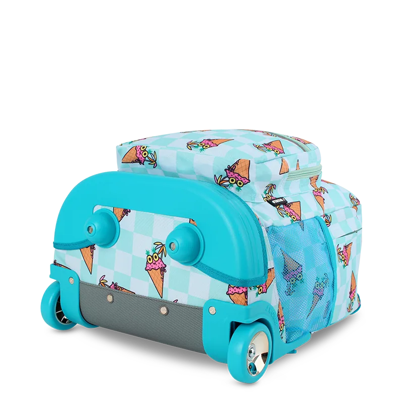 J World Sunrise Rolling Backpack (18 Inch) in Ice Cone — angle view 3 # color_Ice Cone