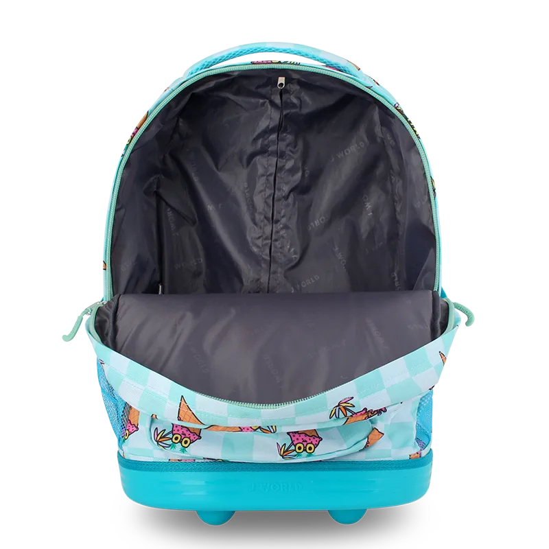 J World Sunrise Rolling Backpack (18 Inch) in Ice Cone — front view 2 # color_Ice Cone