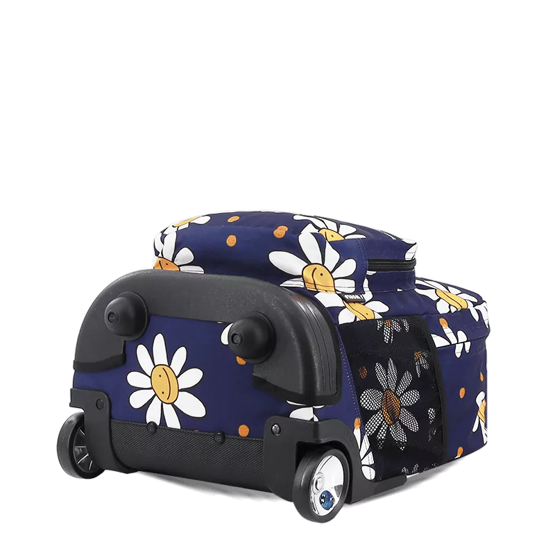 J World Sunrise Rolling Backpack (18 Inch) in Joy Daisy — angle view 3 # color_Joy Daisy
