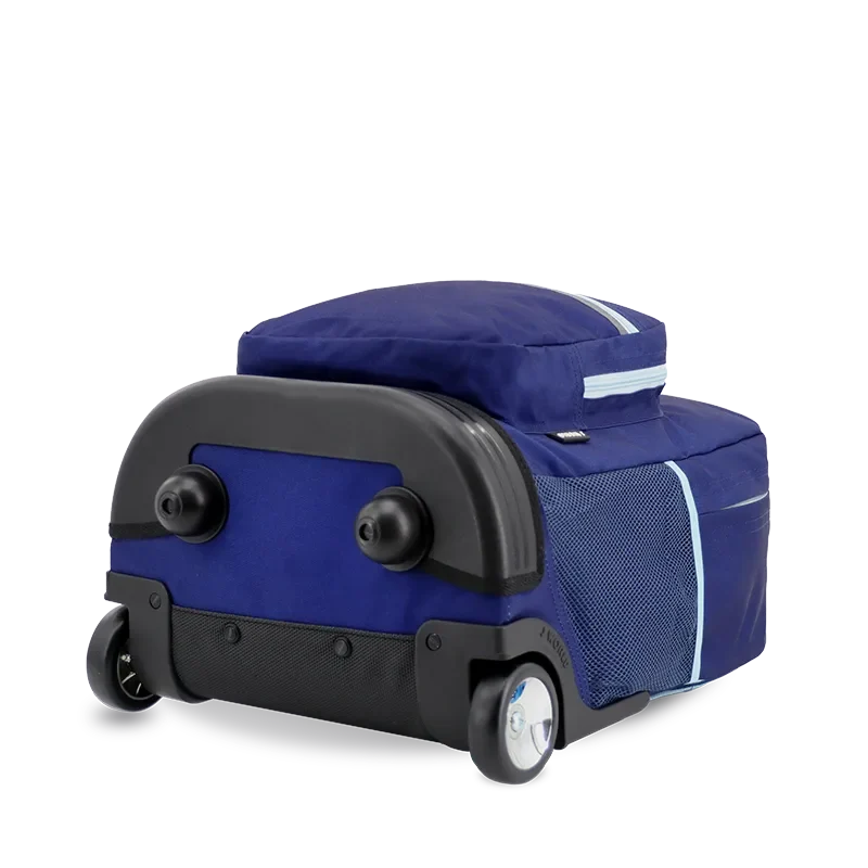 J World Sunrise Rolling Backpack (18 Inch) in Navy — angle view 3 # color_Navy