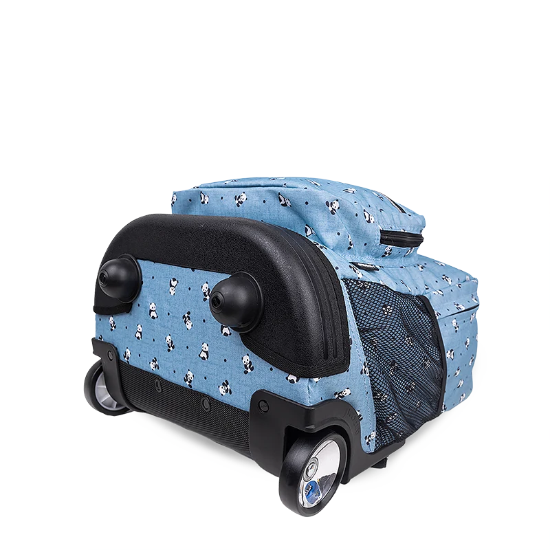 J World Sunrise Rolling Backpack (18 Inch) in Panda — angle view 3 # color_Panda