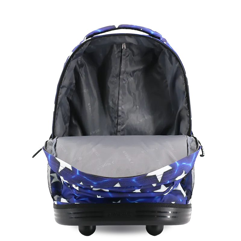 J World Sunrise Rolling Backpack (18 Inch) in Puffy Star — front view 2 # color_Puffy Star