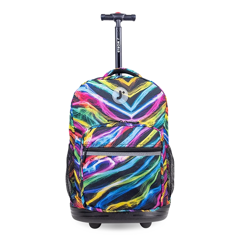 J World Sunrise Rolling Backpack (18 Inch) in Quantum — front view # color_Quantum
