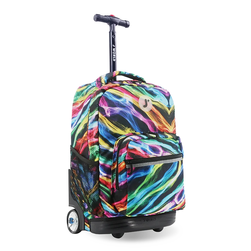 J World Sunrise Rolling Backpack (18 Inch) in Quantum — angle view 2 # color_Quantum