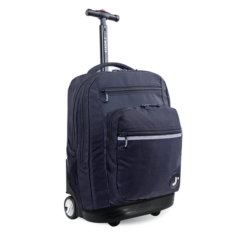 J World Sundance Laptop Rolling Backpack (20 Inch) in Black — angle view 2 # color_Black