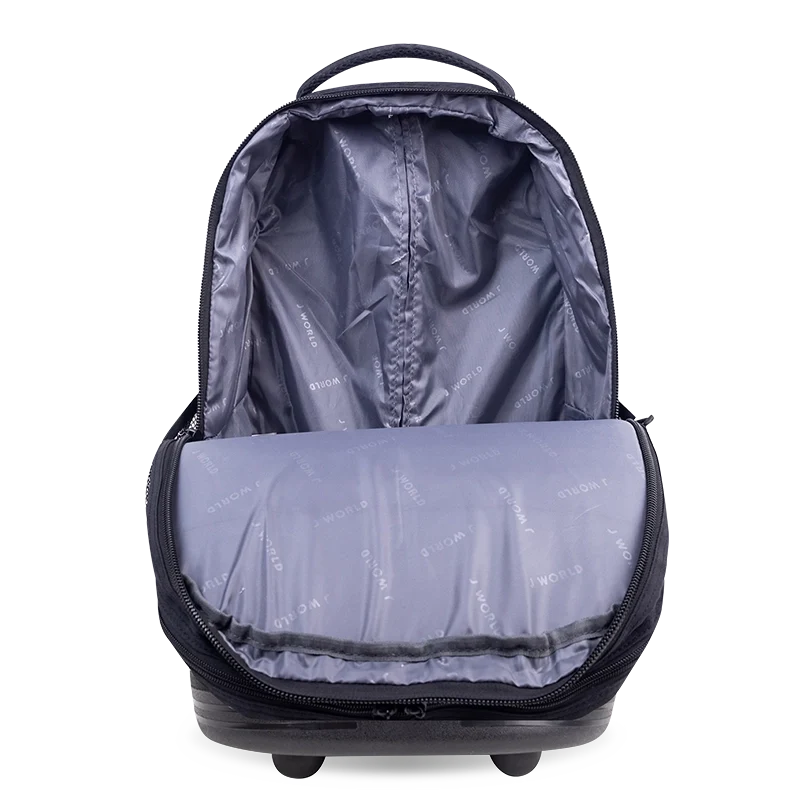 J World Sundance Laptop Rolling Backpack (20 Inch) in Black — interior view 2 # color_Black