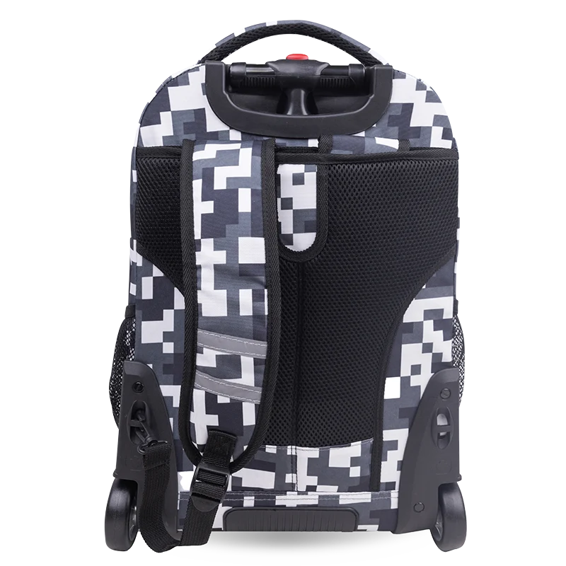 J World Sundance Laptop Rolling Backpack (20 Inch) in Camo — back view # color_Camo