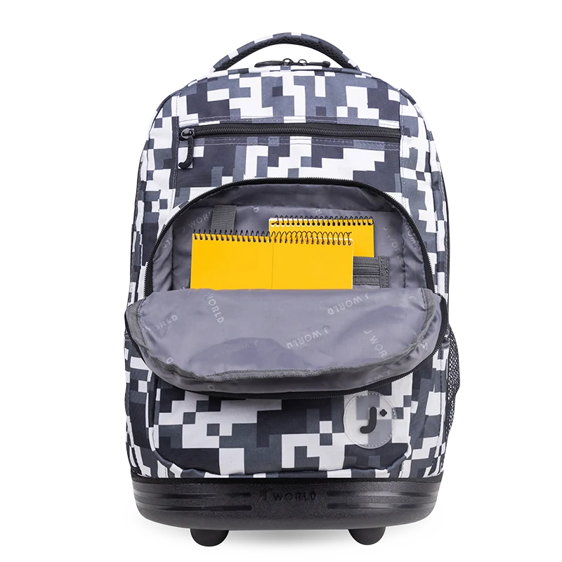 J World Sundance Laptop Rolling Backpack (20 Inch) in Camo — detail view # color_Camo