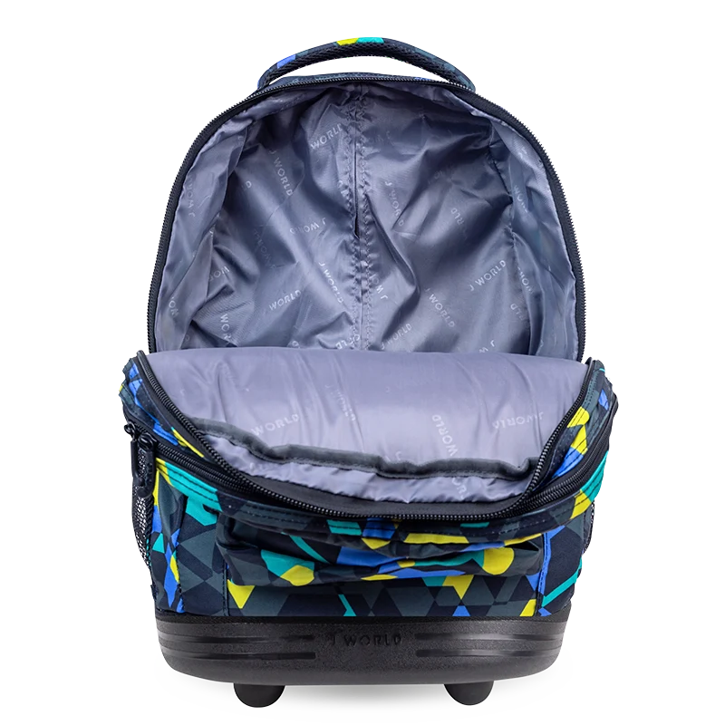 J World Sundance Laptop Rolling Backpack (20 Inch) in Cubes — interior view 2 # color_Cubes