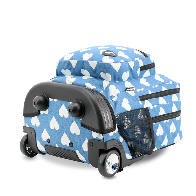 J World Sundance Laptop Rolling Backpack (20 Inch) in Denim Heart — angle view 3 # color_Denim Heart