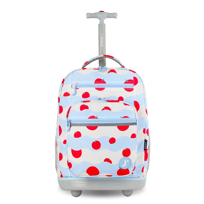 J World Sundance Laptop Rolling Backpack (20 Inch) in Floating Apple — front view # color_Floating Apple