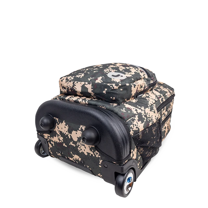 J World Sundance Laptop Rolling Backpack (20 Inch) in Green Camo — angle view 3 # color_Green Camo