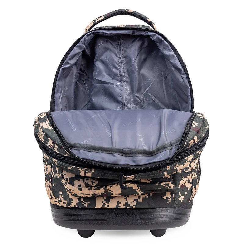 J World Sundance Laptop Rolling Backpack (20 Inch) in Green Camo — interior view 2 # color_Green Camo