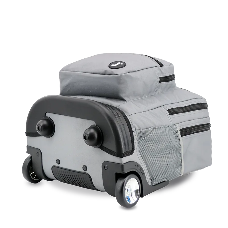J World Sundance Laptop Rolling Backpack (20 Inch) in Grey — angle view 3 # color_Grey