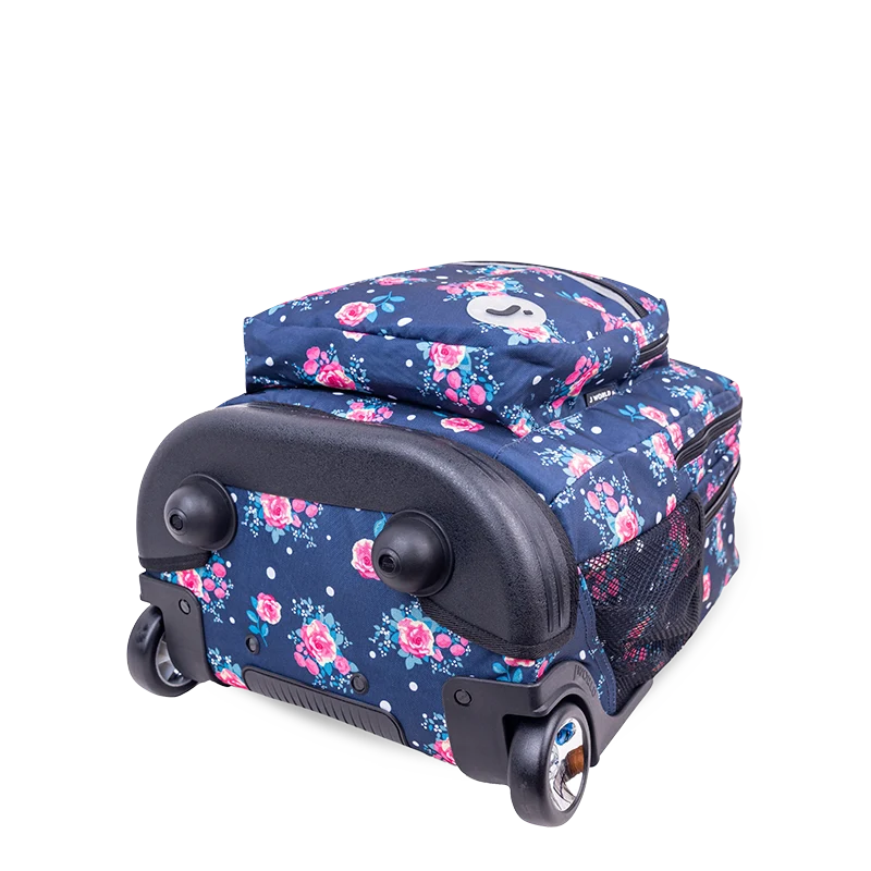 J World Sundance Laptop Rolling Backpack (20 Inch) in Navy Rose — angle view 3 # color_Navy Rose