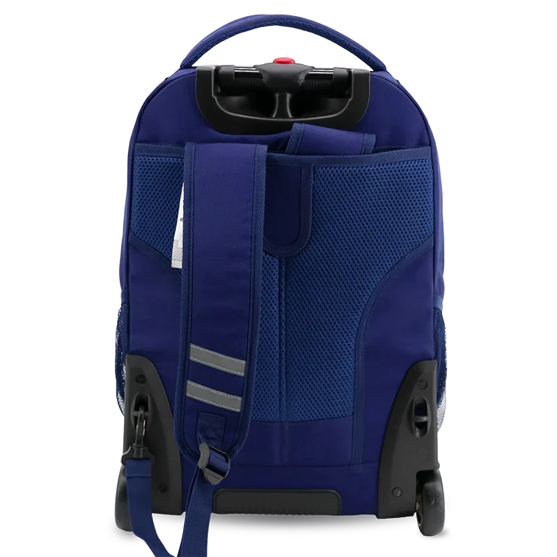 J World Sundance Laptop Rolling Backpack (20 Inch) in Navy — back view # color_Navy