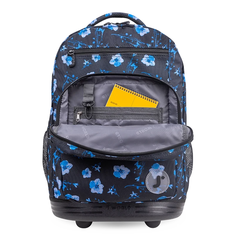 J World Sundance Laptop Rolling Backpack (20 Inch) in Night Bloom — detail view # color_Night Bloom