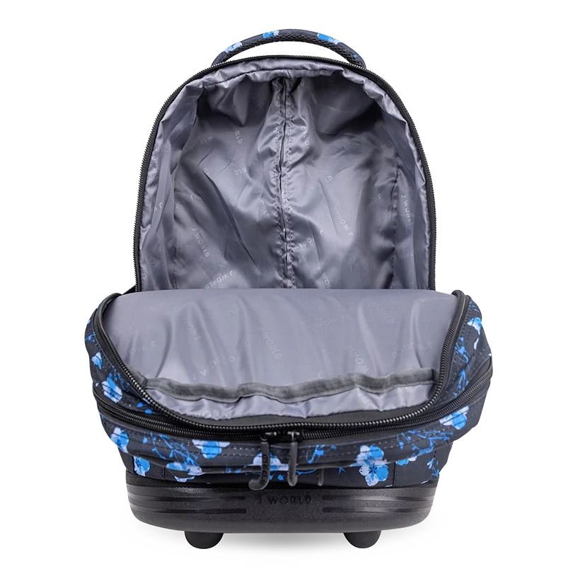 J World Sundance Laptop Rolling Backpack (20 Inch) in Night Bloom — interior view 2 # color_Night Bloom