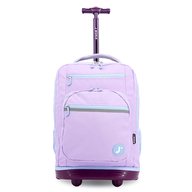 J World Sundance Laptop Rolling Backpack (20 Inch) in Purple — front view # color_Purple