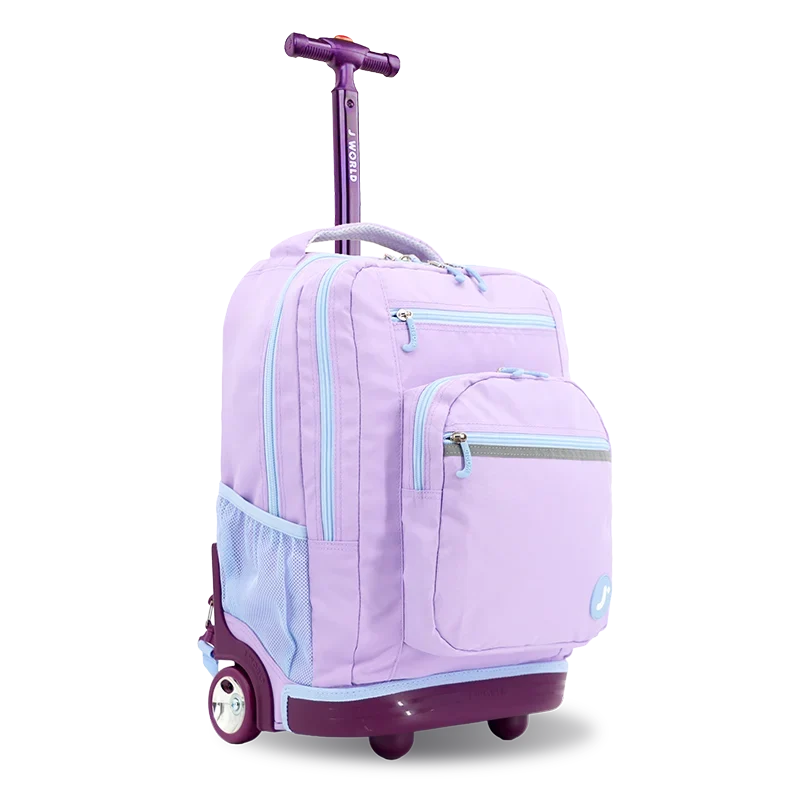 J World Sundance Laptop Rolling Backpack (20 Inch) in Purple — angle view 2 # color_Purple
