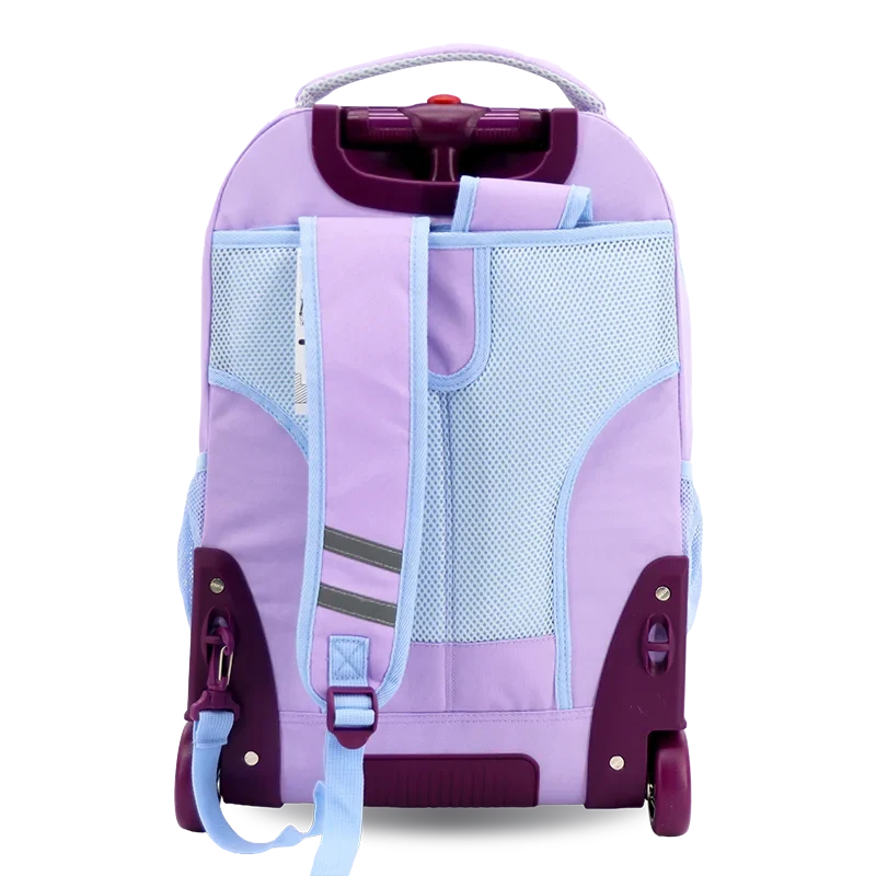 J World Sundance Laptop Rolling Backpack (20 Inch) in Purple — back view # color_Purple