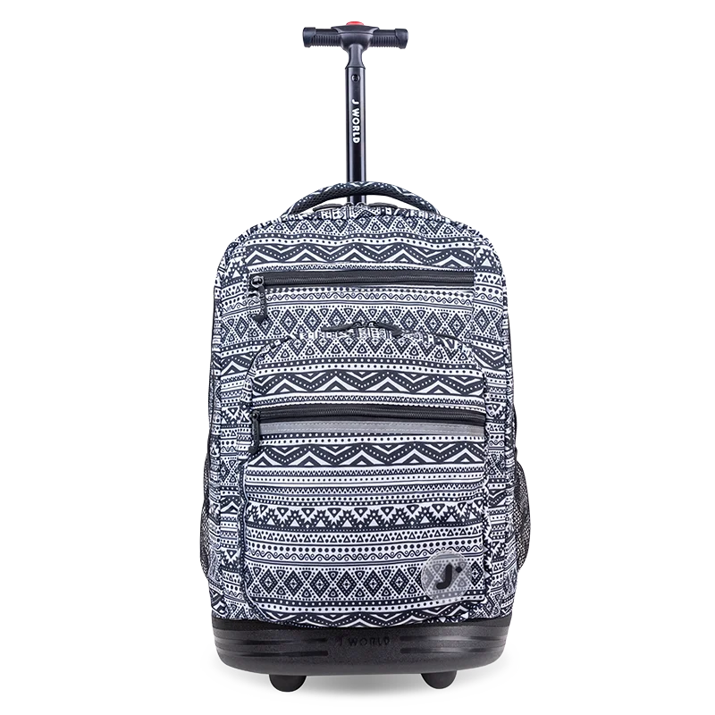 J World Sundance Laptop Rolling Backpack (20 Inch) in Tribal — front view # color_Tribal