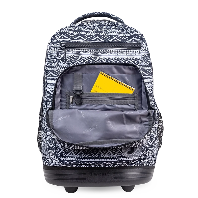J World Sundance Laptop Rolling Backpack (20 Inch) in Tribal — detail view # color_Tribal