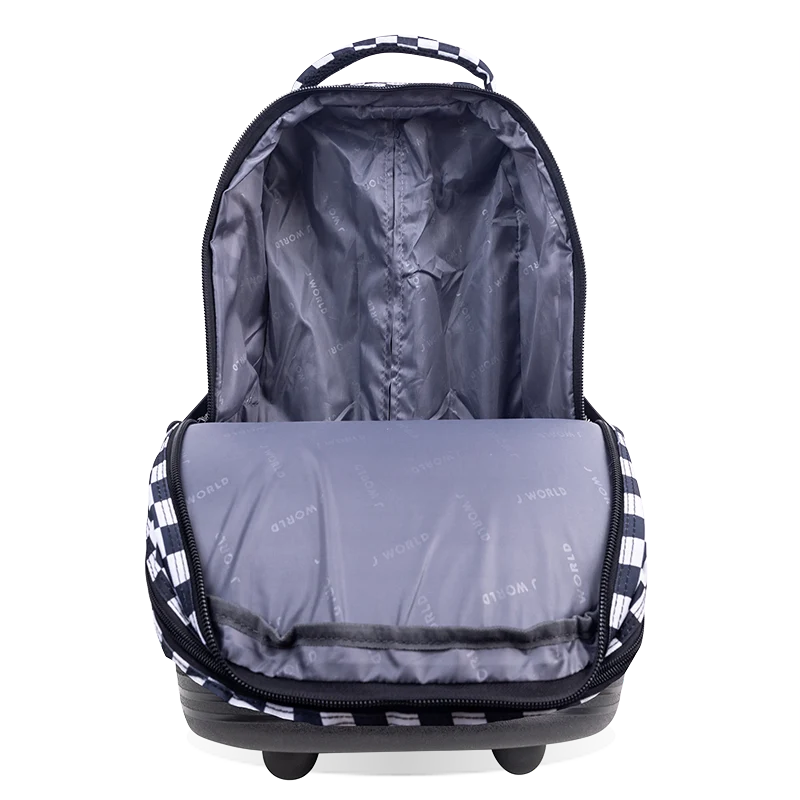 J World Sundance Laptop Rolling Backpack (20 Inch) in Wavy Checkers — interior view 2 # color_Wavy Checkers