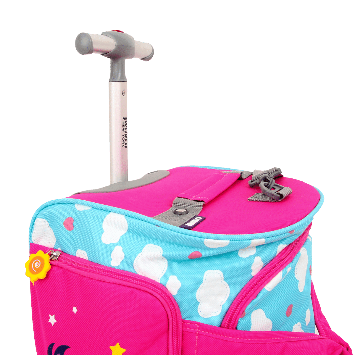 J World Kids' Rolling Duffel in Unicorn — detail view # color_Unicorn